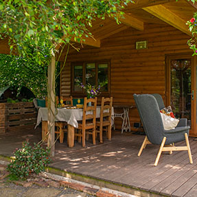 Front porch with outside dining area