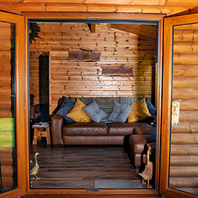 Double doors to the front porch